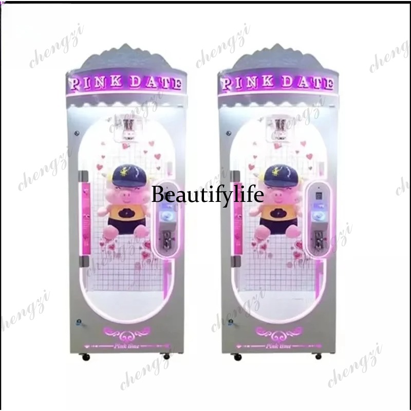 Vending Arcade Games - เครื่องเกมอาร์เคดแบบหยอดเหรียญ รุ่น A81 ตู้สีชมพู รูปทรงตุ๊กตา รางอลูมิเนียม