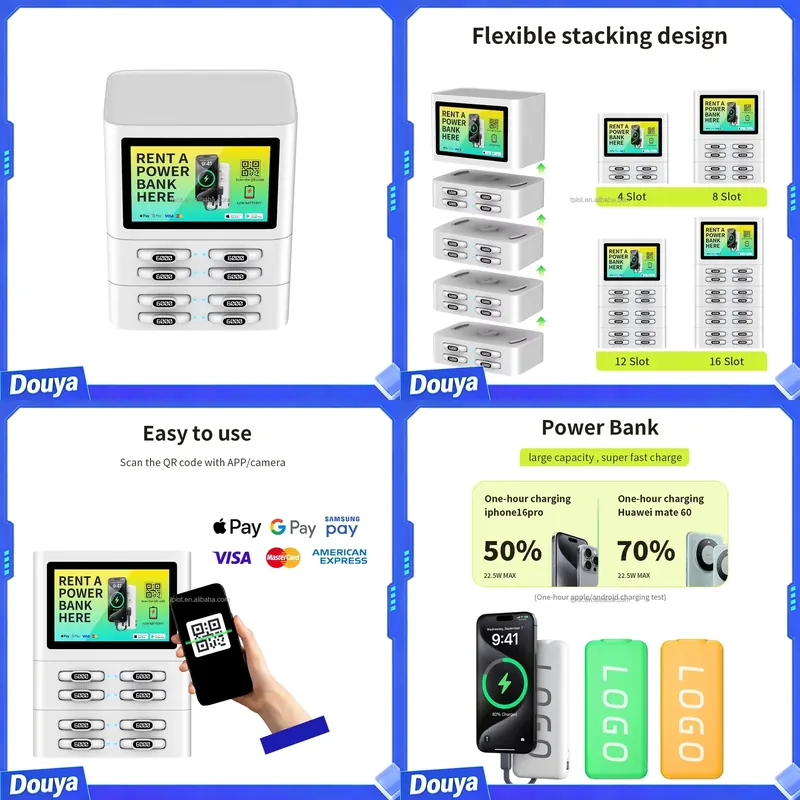 Vending Machine Qr Code - สถานีชาร์จแบตเตอรี่มือถือแบบสแกนโค้ด QR 8 ช่อง พร้อมหน้าจอ ตู้จำหน่ายสินค้าอัตโนมัติ