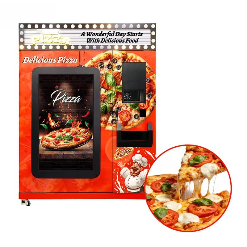 Vending Machine Qr Code - ตู้จำหน่ายพิซซ่าอัตโนมัติแบบสั่งซื้อด้วยตนเอง พร้อมหน้าจอสัมผัสขนาด 55 นิ้ว รองรับเหรียญ ธนบัตร