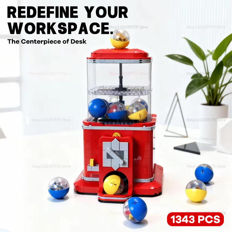 Vending Arcade Games - ชุดตัวต่อสร้างสรรค์รูปเครื่องขายสินค้าอัตโนมัติ 1343 ชิ้น ใช้เหรียญเล่นเกม ของเล่นเด็กหญิงเด็กชาย ของขวัญวันเกิด