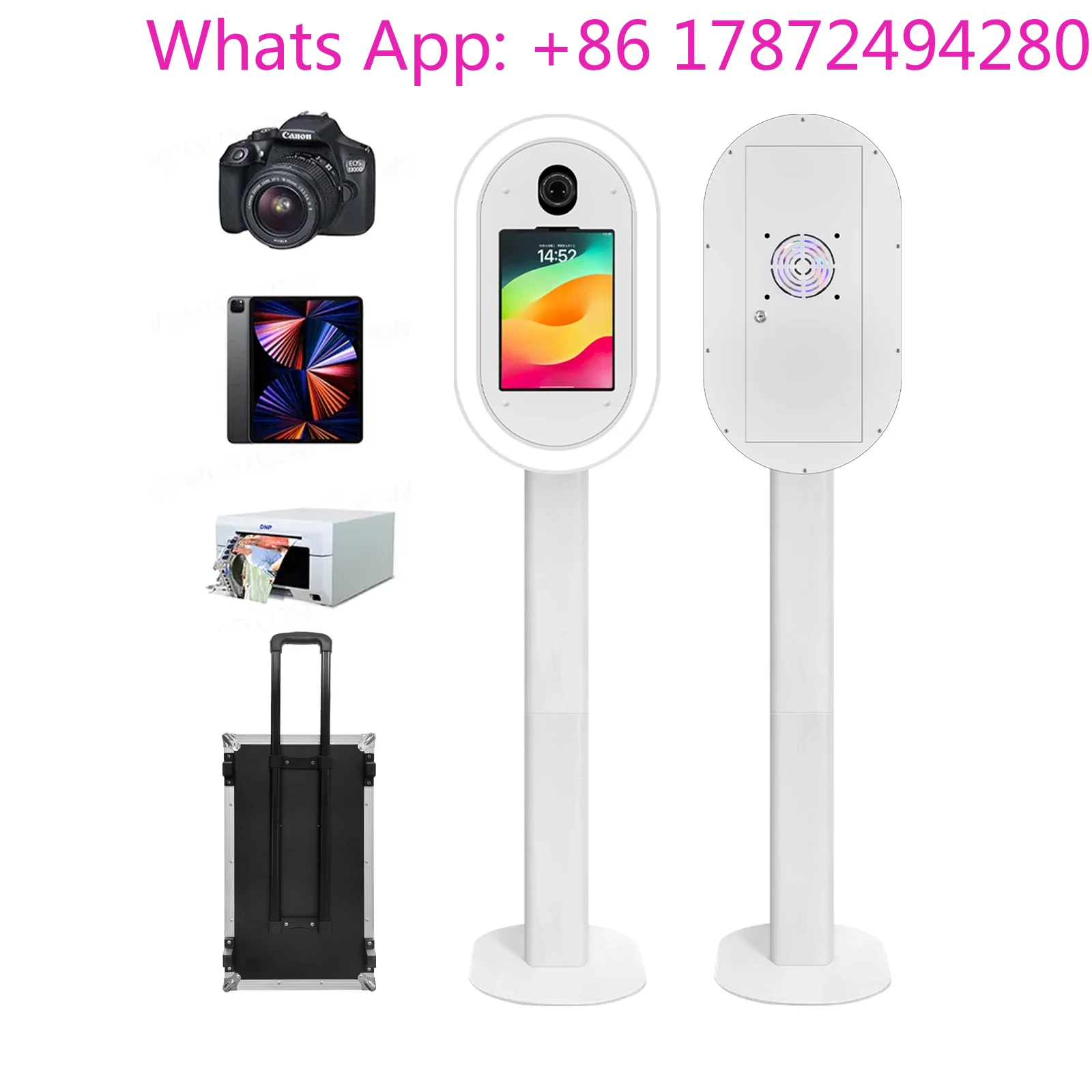 Photo Booth Machine - เครื่องถ่ายภาพโฟโต้บูธแบบ DSLR iPad รุ่นใหม่ปี 2025 พร้อมกล่องใส่สำหรับเดินทาง