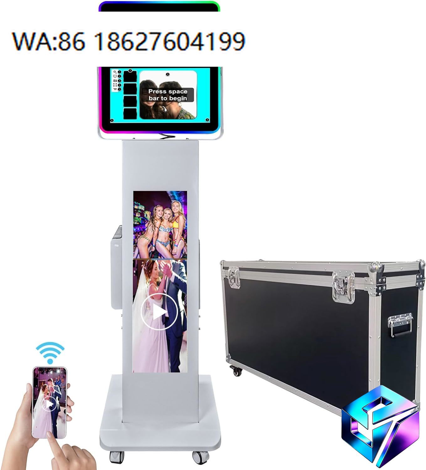 Photo Booth Machine - ตู้ถ่ายภาพพกพาหน้าจอ LCD แบบ DSLR โครงโลหะ หน้าจอสัมผัส