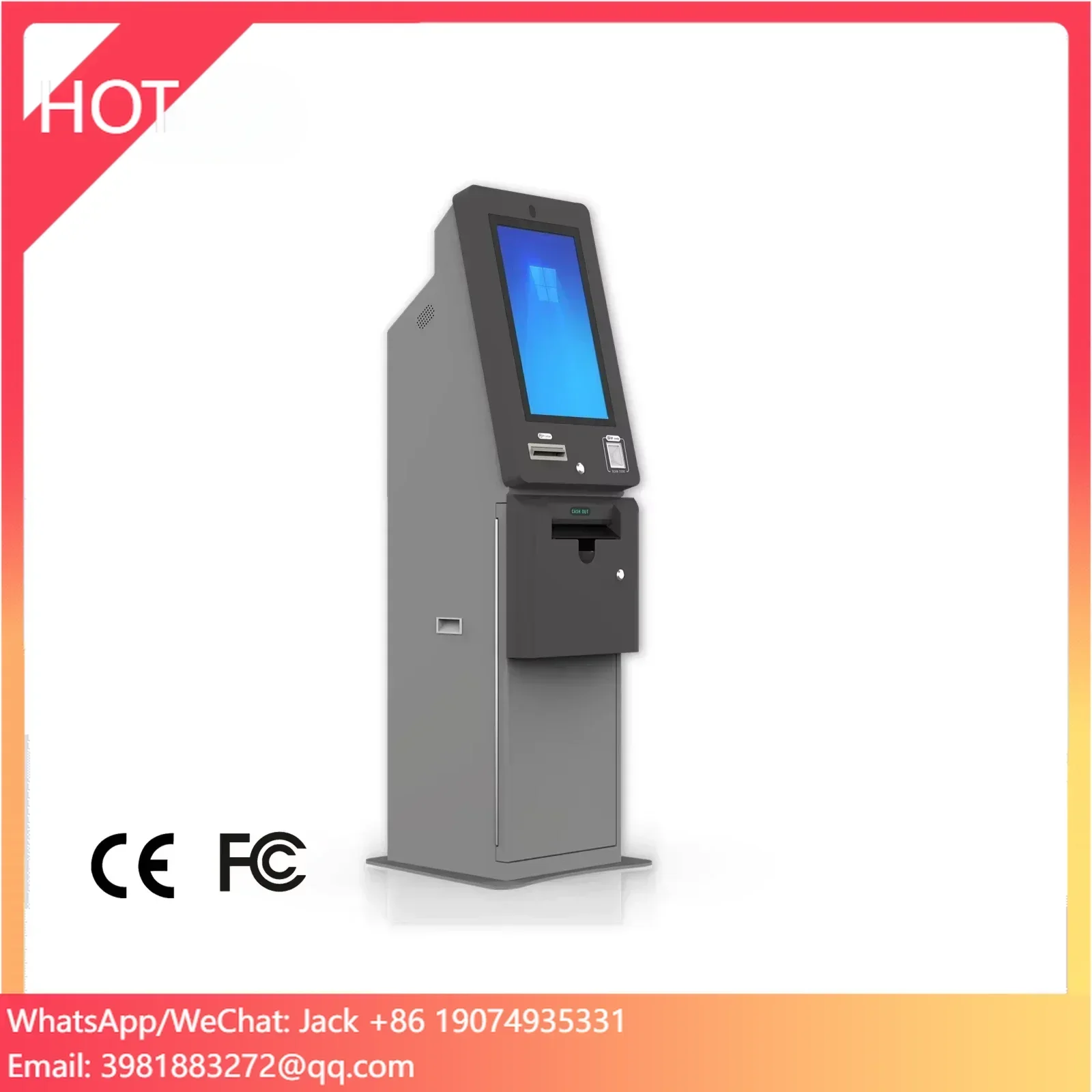 Ticket Redemption Machine - ตู้เอทีเอ็มโลหะสำหรับแลกตั๋วและเงินสด สำหรับคาสิโน เกมส์บันเทิง และตู้เกมส์ทักษะ