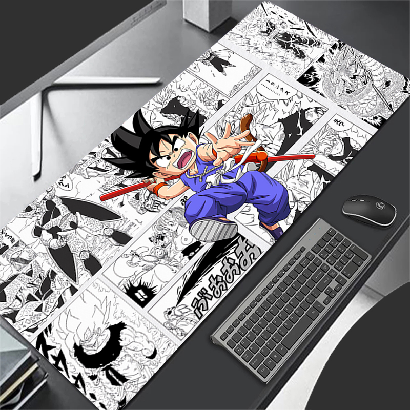 Arcade No - แผ่นรองเมาส์คอมพิวเตอร์ลายโกคู แผ่นรองคีย์บอร์ดลายดราก้อนบอล แผ่นรองเมาส์เท่ๆ สำหรับเกมเมอร์ แผ่นรองเมาส์นุ่มสำหรับสำนักงาน พีซี