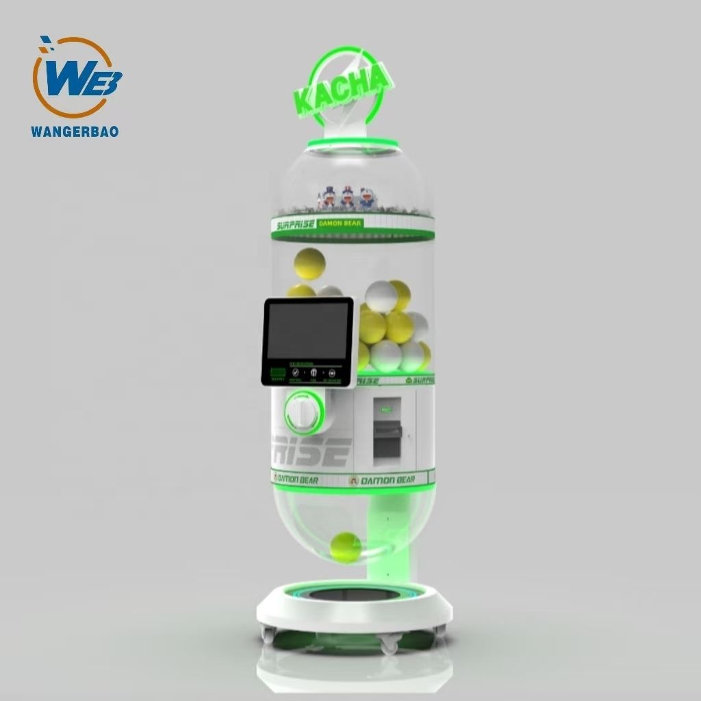 Prize Capsule Toy Machine - เครื่องกาชาปองอิเล็กทรอนิกส์แบบกำหนดเองได้ของ Wangerbao รูปทรงแคปซูลสีชมพู ใช้เหรียญหยอดเหรียญ สำหรับเด็ก