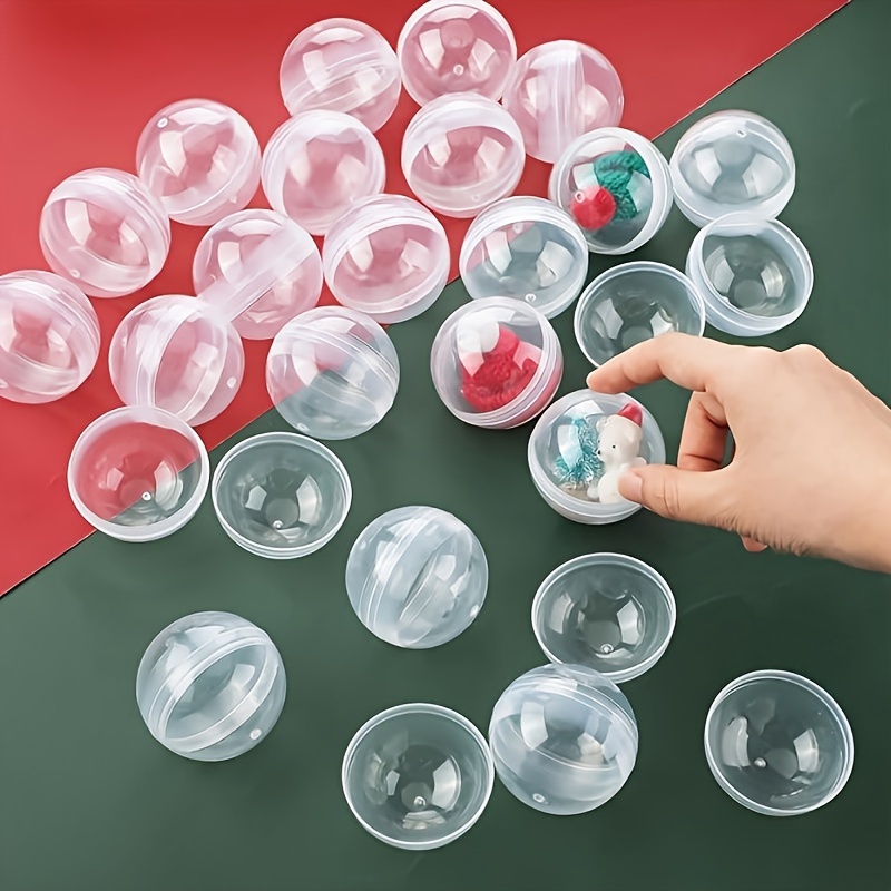 Prize Capsule Toy Machine - แคปซูลพลาสติกใสทรงกลมขนาด100ชิ้นแคปซูลเปล่าสำหรับหยอดเหรียญภาชนะใสจำนวนมากอุปกรณ์งานประดิษฐ์ DIY