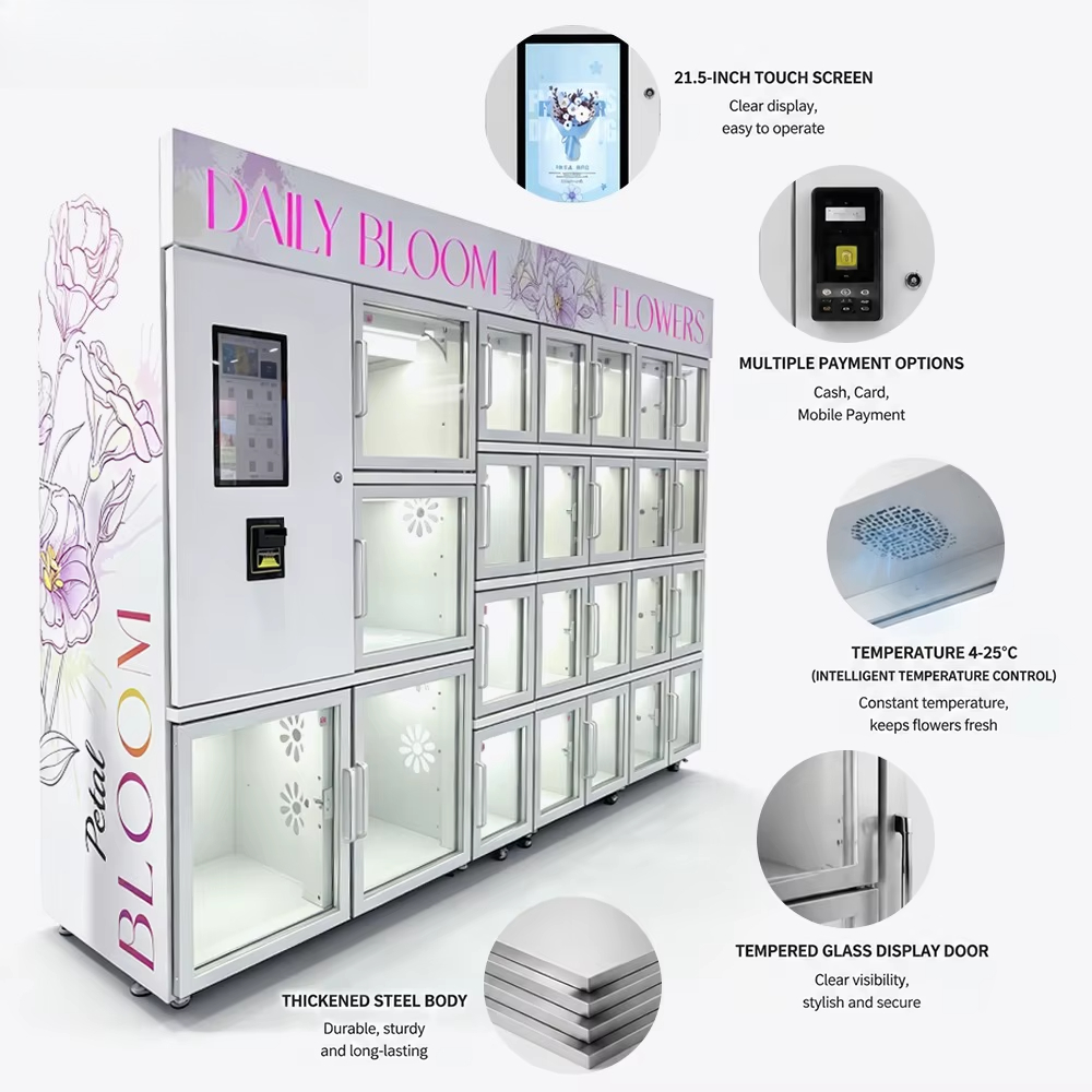 ตู้จำหน่ายดอกไม้สดขนาดเล็กพร้อ - Vending Machine Qr Code บทวิจารณ์และราคา