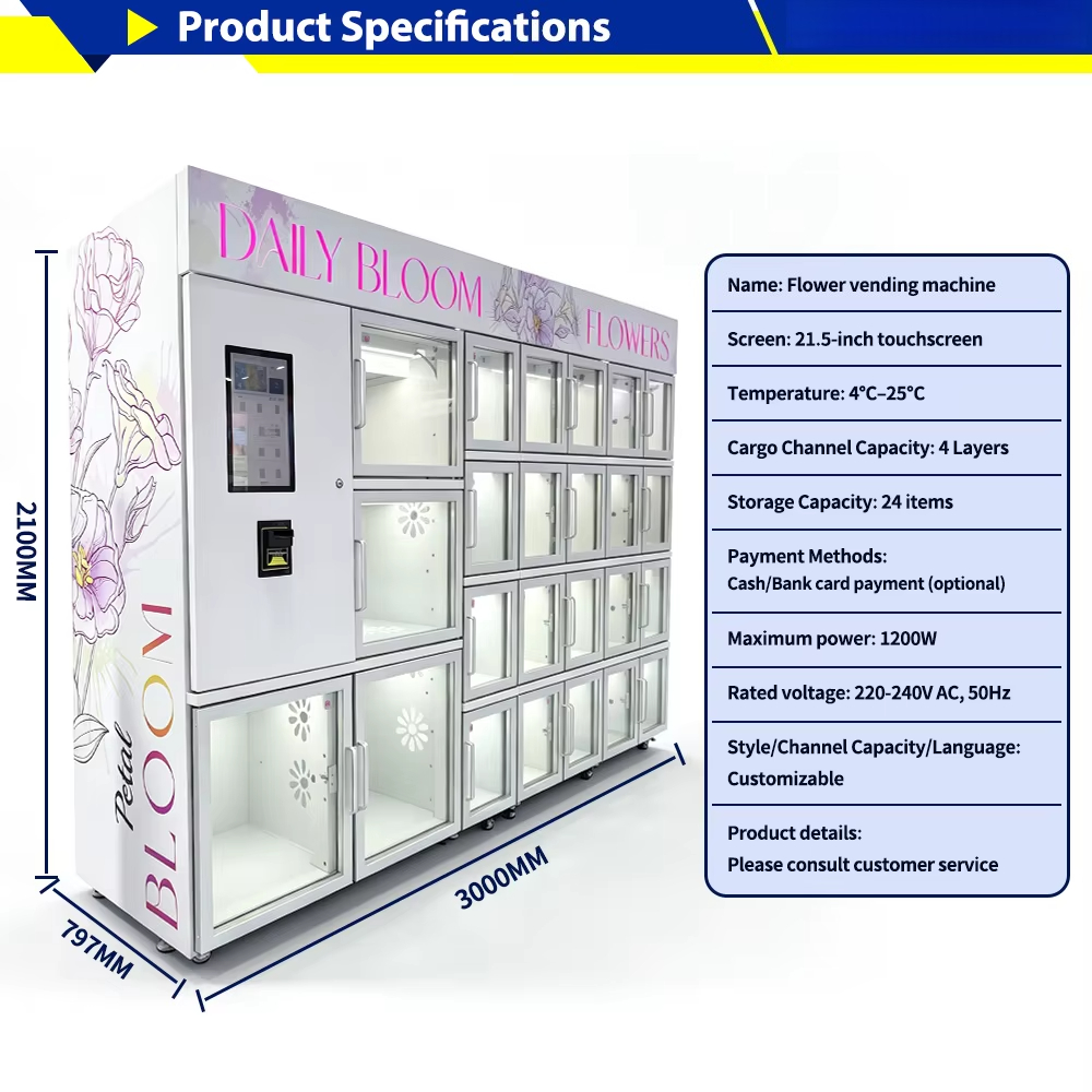 ตู้จำหน่ายดอกไม้สดขนาดเล็กพร้อ - Vending Machine Qr Code บทวิจารณ์และราคา