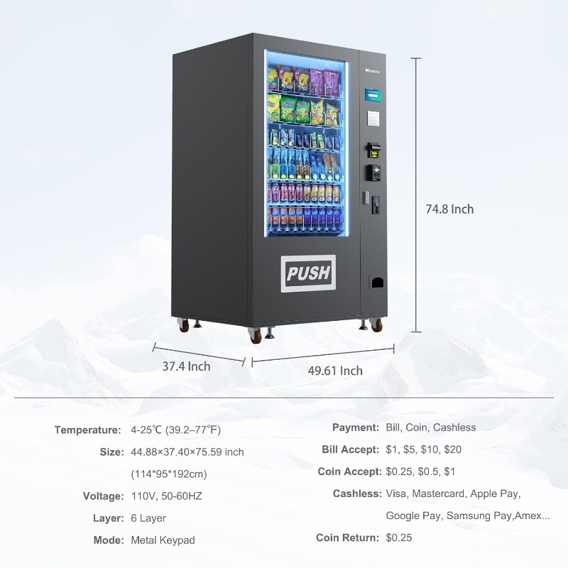 ตู้จำหน่ายสินค้าอัตโนมัติขนาดใ - Bill Acceptor Vending บทวิจารณ์และราคา